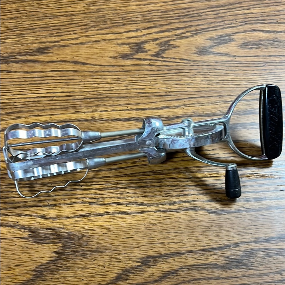 Stainless Steel Hand Mixer with Black Handle